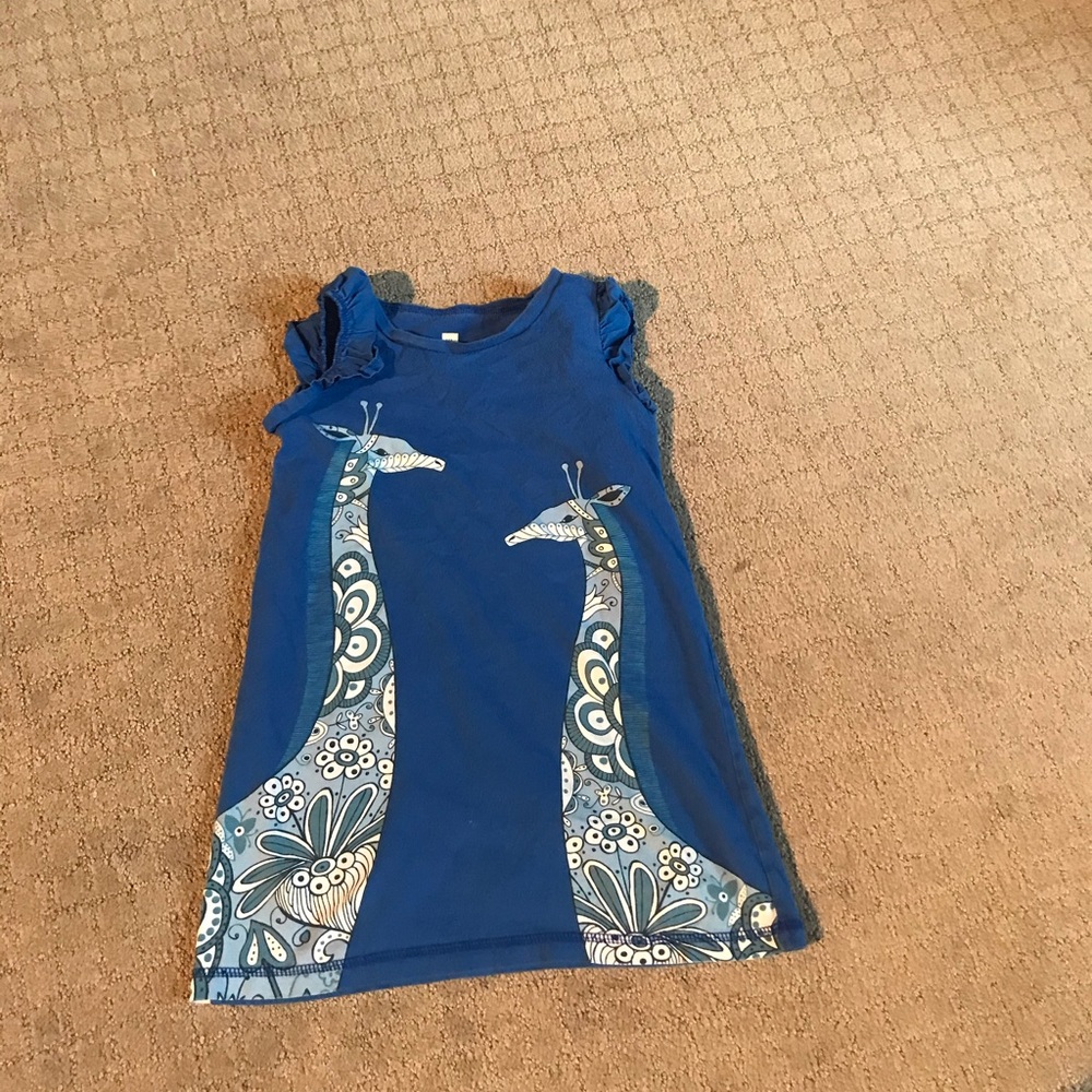 Girls shirt dress with giraffe print
